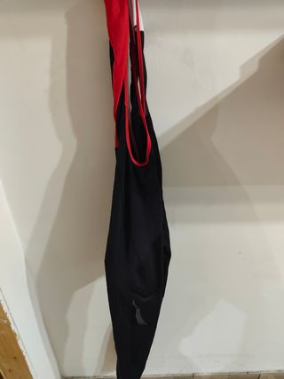 Salopette bici - Nero/Rosso