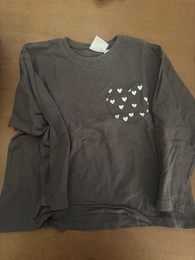 Camiseta niña corazones - Talla 3-4 104 cm