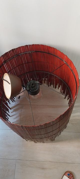 Lámpara techo bambú marrón
