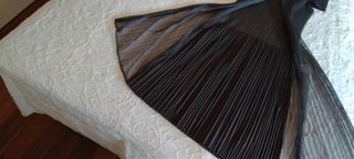 Vestido plisado, gris cobalto.