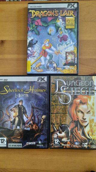 Tres juegos PC: Sherlock Holmes, Dragon's Lair, Du