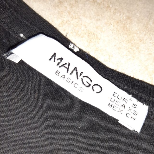 Camiseta negra manga corta Mango guitarras - T-S