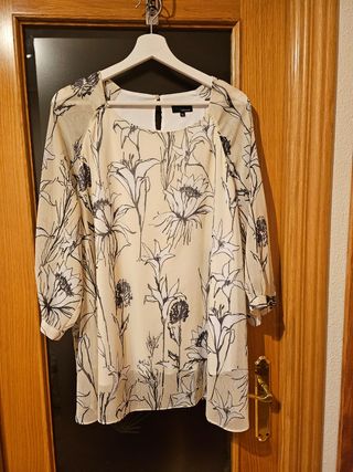Blusa Couchel XL - Beige con Flores