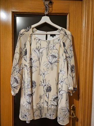 Blusa Couchel XL - Beige con Flores