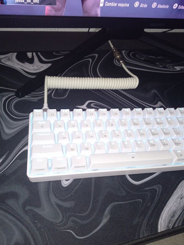 Dierya Blanco-Switches Rojos con cable espiral