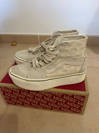 Tenis mujer Vans Sk8-Hi Platform Beige