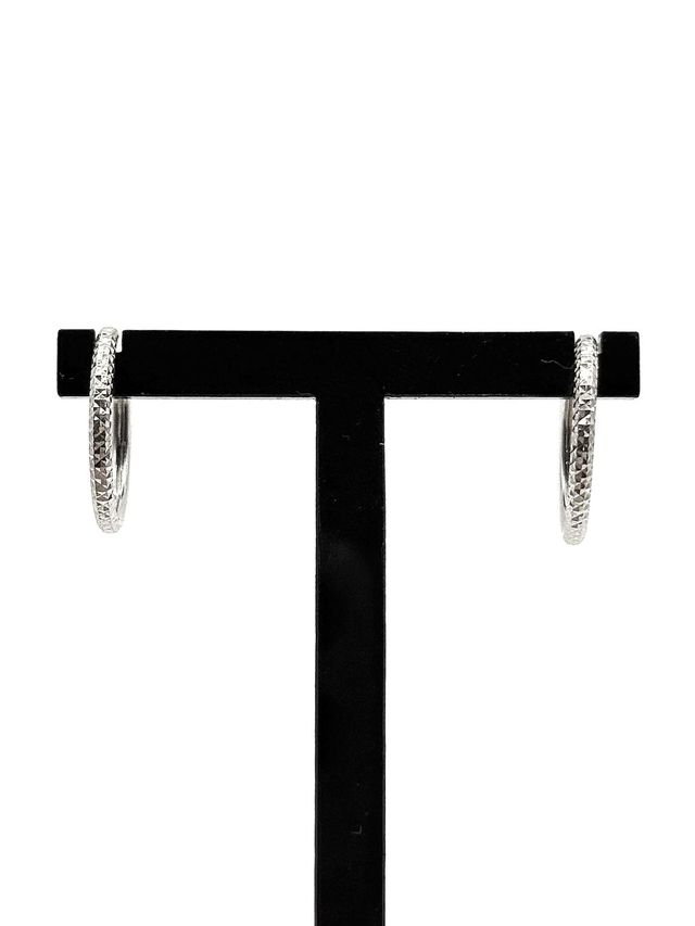 ORECCHINI A CERCHIO DORATI IN ORO BIANCO 18K