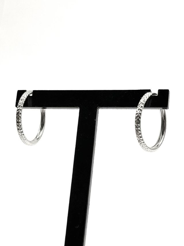 ORECCHINI A CERCHIO DORATI IN ORO BIANCO 18K