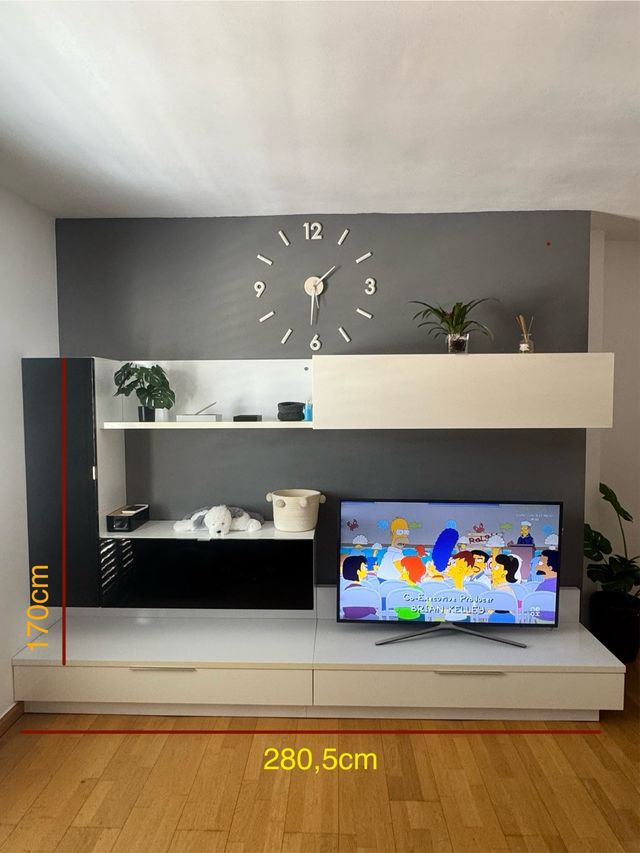 Mueble salón blanco-negro lacado