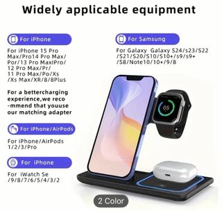 Base carga inalámbrica 3 en 1