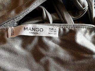 Top Mango plateado cinturilla-S