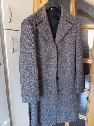 Abrigo lana gris jaspeado- Talla 46