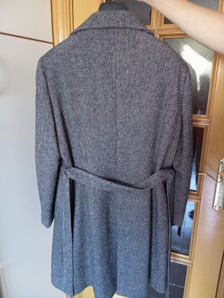 Abrigo lana gris jaspeado- Talla 46