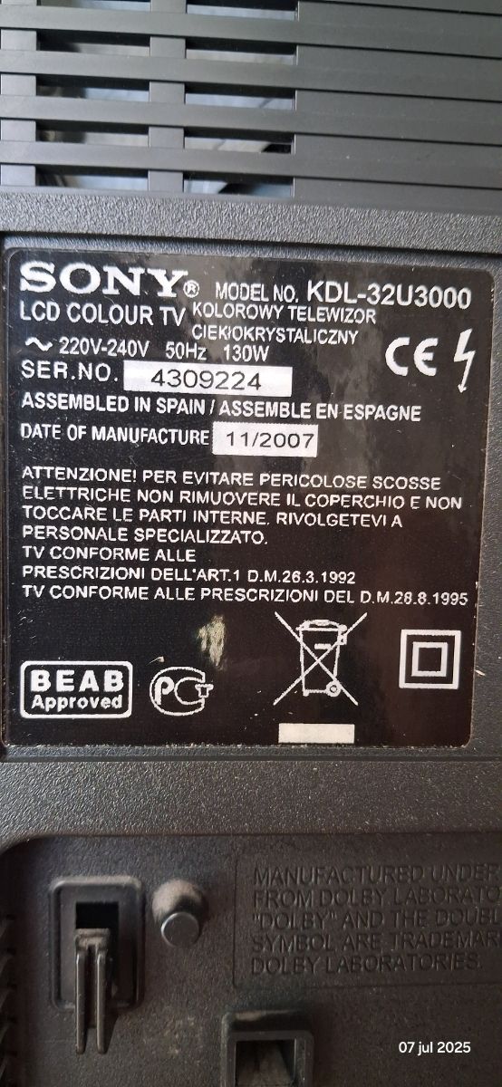 Tv SONY BRAVIA KDL 32U30