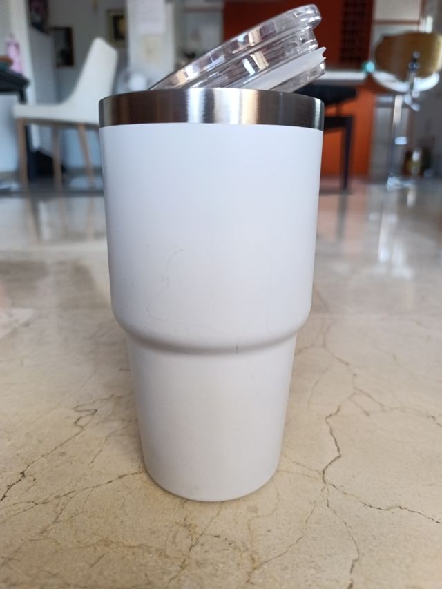 Taza Térmica Blanca - Acero Inoxidable