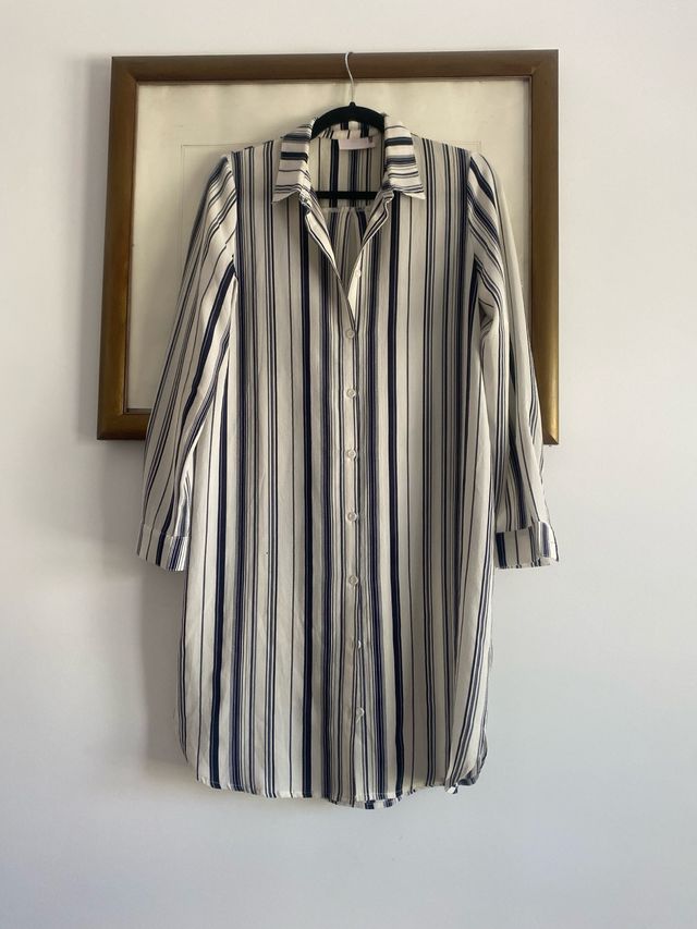 vestido playa/  Camisa  larga Kaffe rayas XS