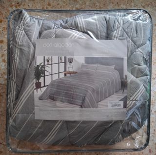 Edredón Gris 270x270cm - Ellen