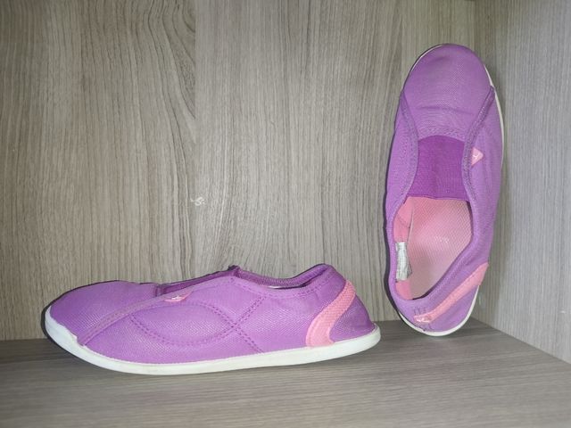 Scarpe Domyos, numero 35, Lilla e Rosa.