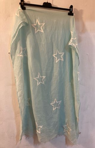 Fular estrellas - Tela fina celeste