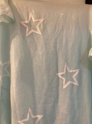 Fular estrellas - Tela fina celeste