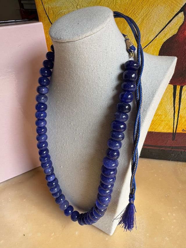 Collana Indiana in zaffiro massivo a rondelle