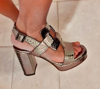 Sandali argento - tacco alto