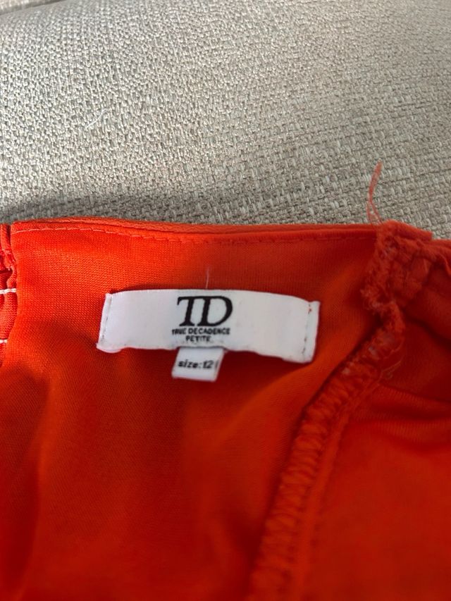 Vestido largo naranja fiesta con forro