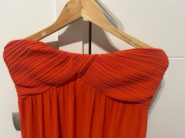 Vestido largo naranja fiesta con forro