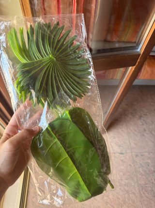 2 Pz Pianta Artificiale Finta Palma Banano 60 Cm