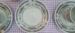 6 Tazze caffè porcellana rosa-bianche