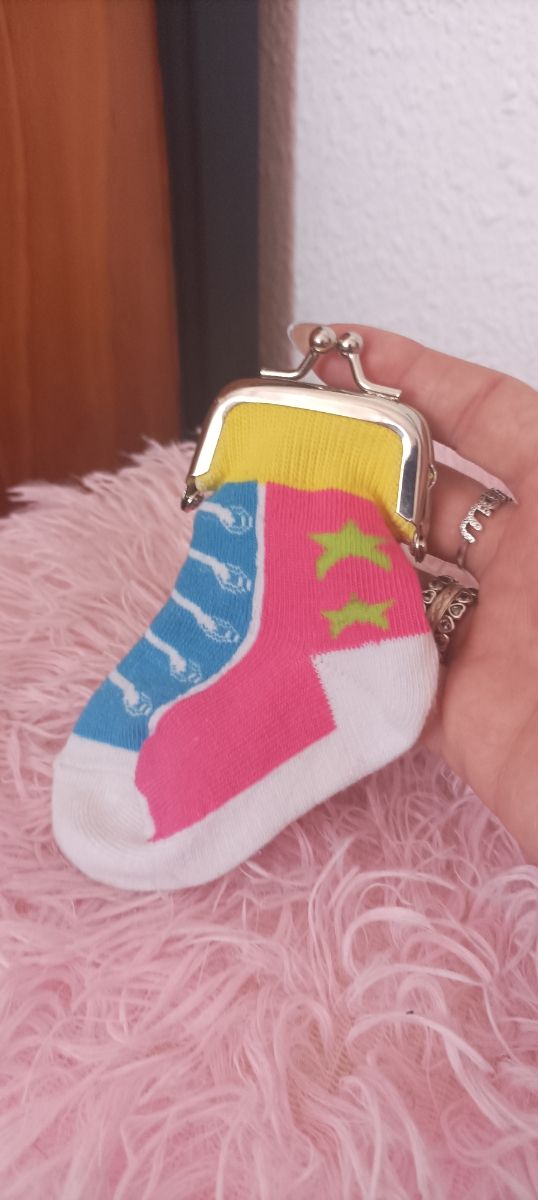 Portafogli calzino mini blu e rosa
