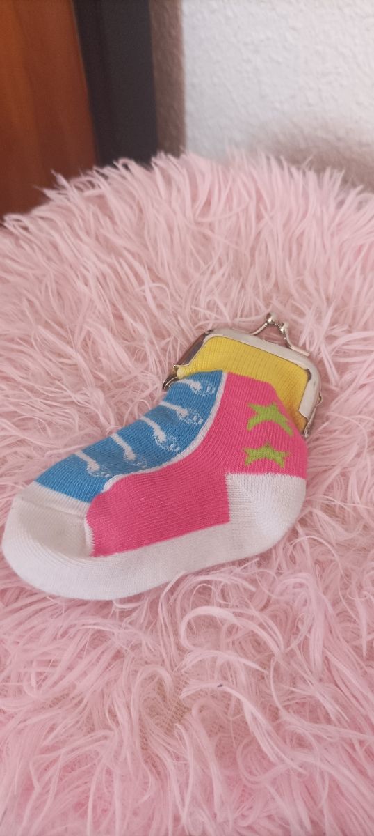 Portafogli calzino mini blu e rosa