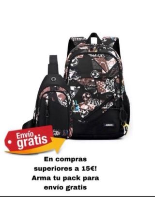 Mochila escolar + bandolera fútbol