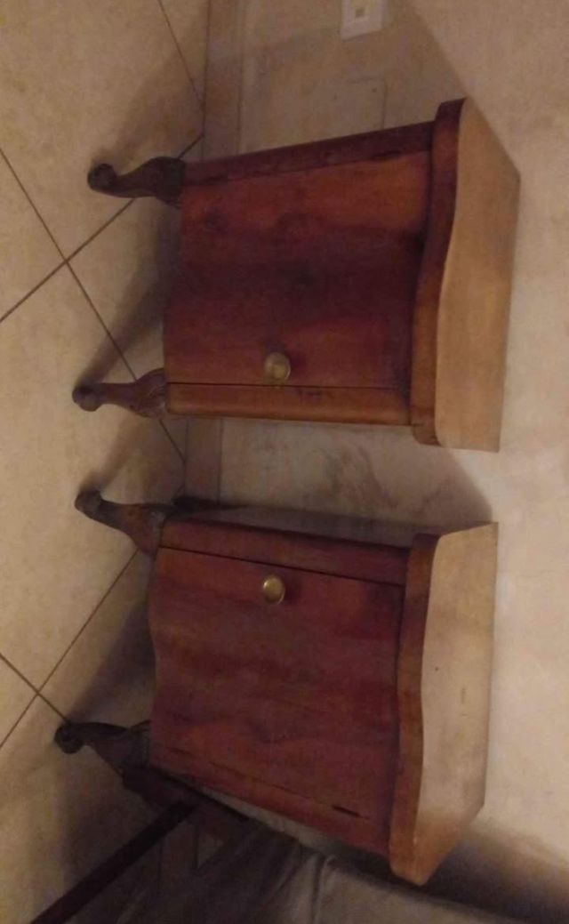 Coppia comodini legno anni '50