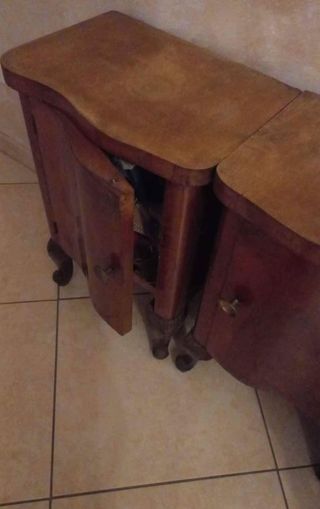 Coppia comodini legno anni '50