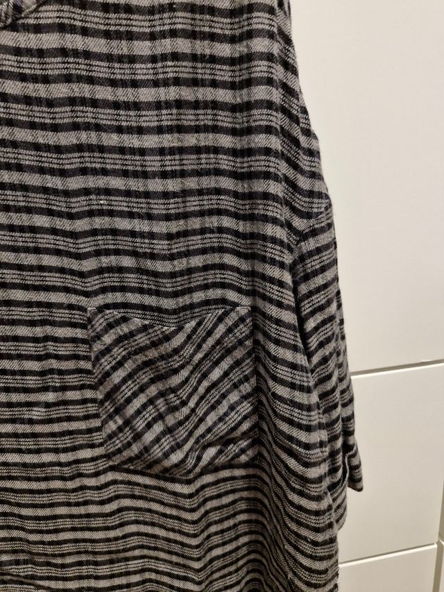 Camisa Benetton rayas gris-negro T-M