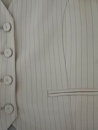 Traje Mango beige rayas diplomáticas talla S