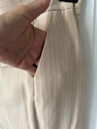 Traje Mango beige rayas diplomáticas talla S