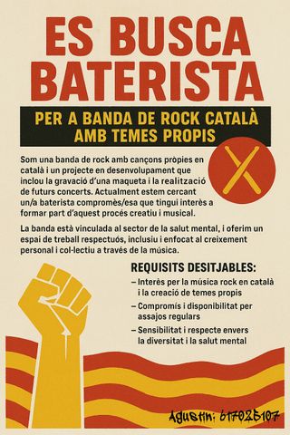 Es Busca Baterista Per Banda De Rock Català