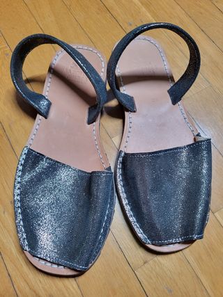 Avarcas Menorca negras c/plata 39