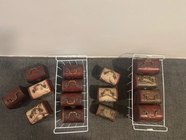 Mini cofres madera vintage.