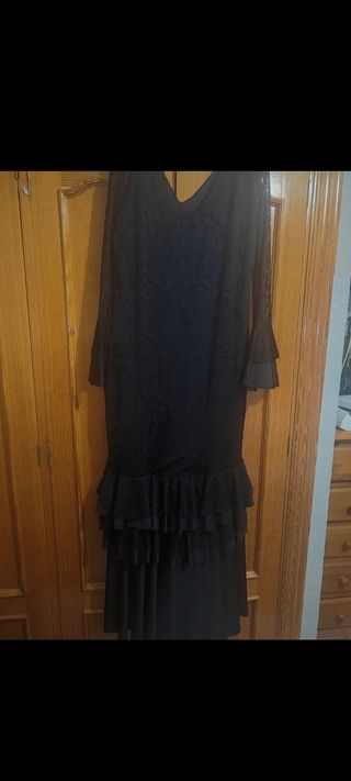 Vestido Flamenca Negro Elástico