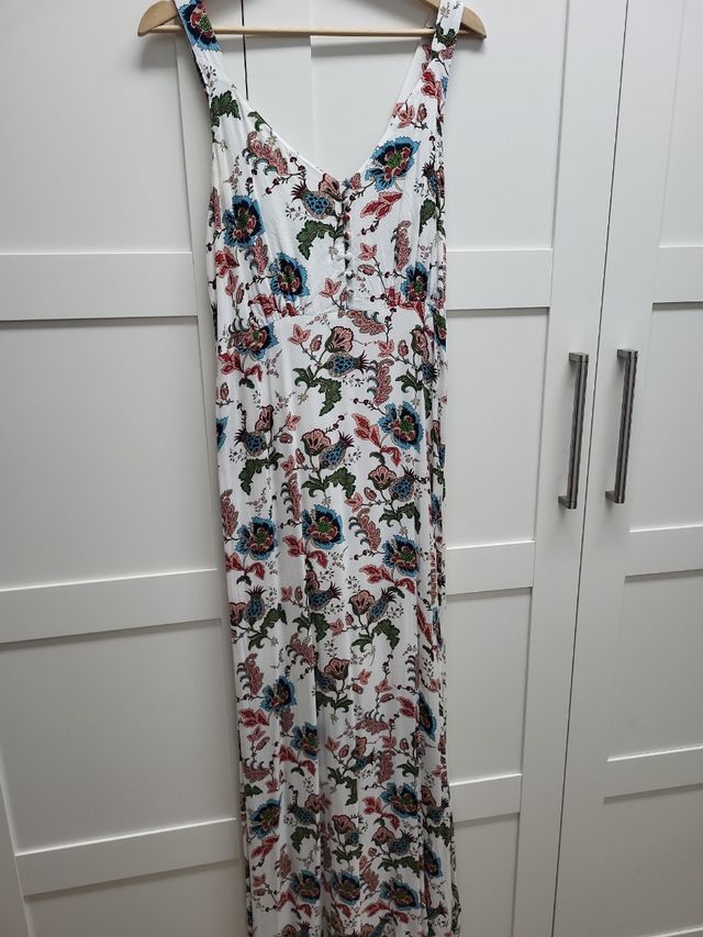 Vestido largo floral blanco