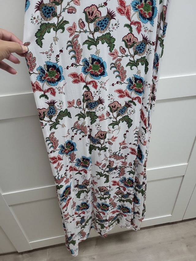 Vestido largo floral blanco