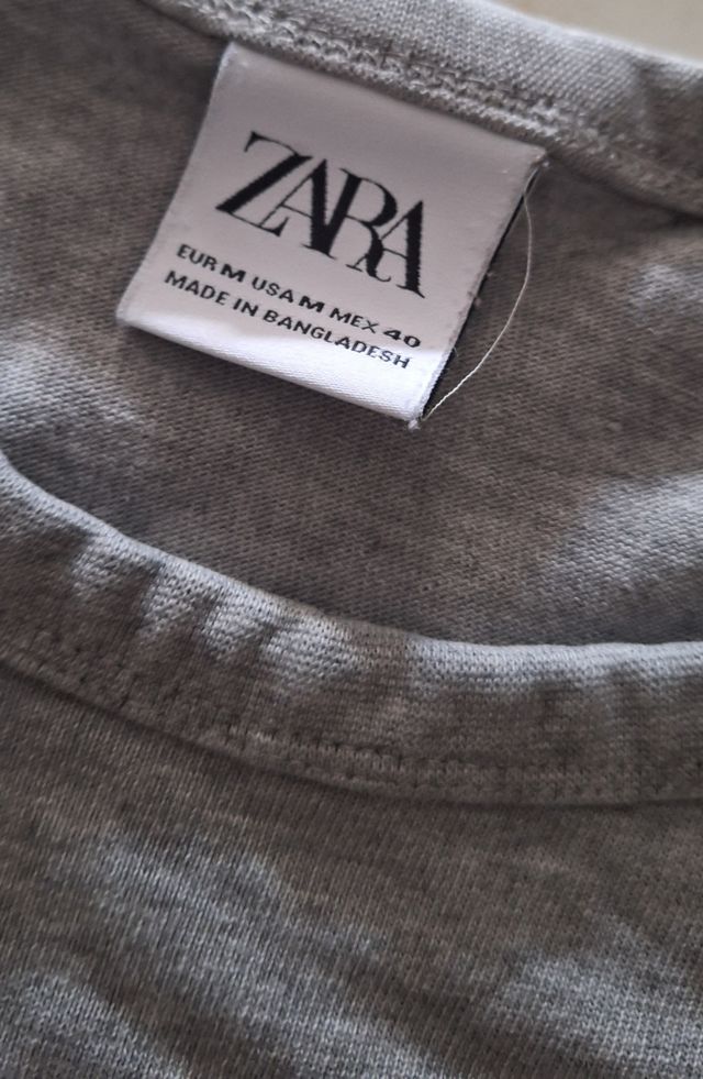 Maglietta Zara Uomo Grigia M