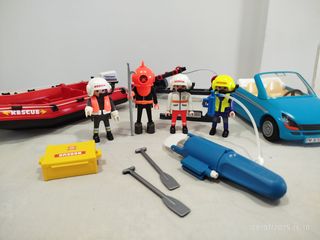Playmobil: Lancha rescate + remolque + coche