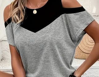 Camiseta gris y negra - Talla M