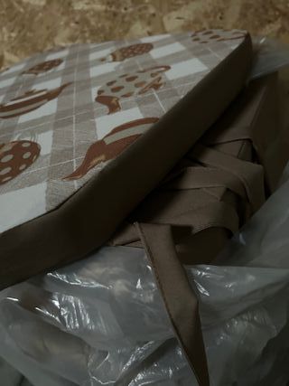 Almofadas Cadeira Bege/Marrom - Novas