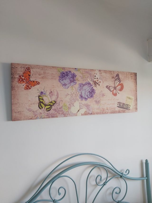 Cuadro mariposas y rosas