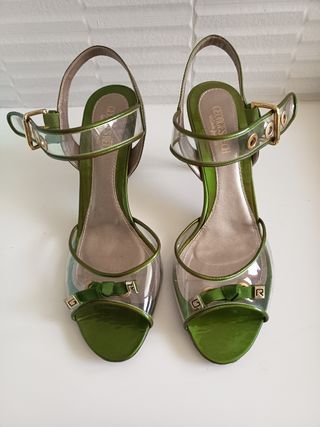 Sandalias Georges Rech - Tacón Verde Oliva